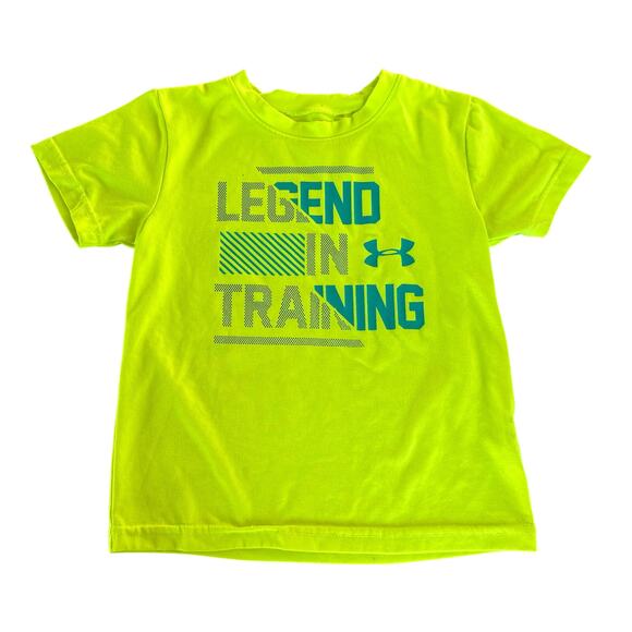 Under Armour Yellow Athletic T-Shirt Boys 4T Legend - Picture 1 of 4
